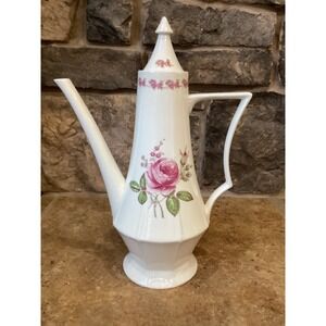 Vintage Nasco Teapot American Beauty Pink Rose Japan Tall 13"